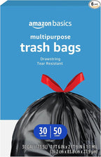 Amazon Basics Multipurpose Drawstring Trash Bags, 30 Gallon by AmazonBasics