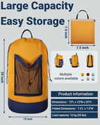 Laundry Bag with Shoulder Straps and Mesh Pocket Laundry Backpack Large - Image 2
