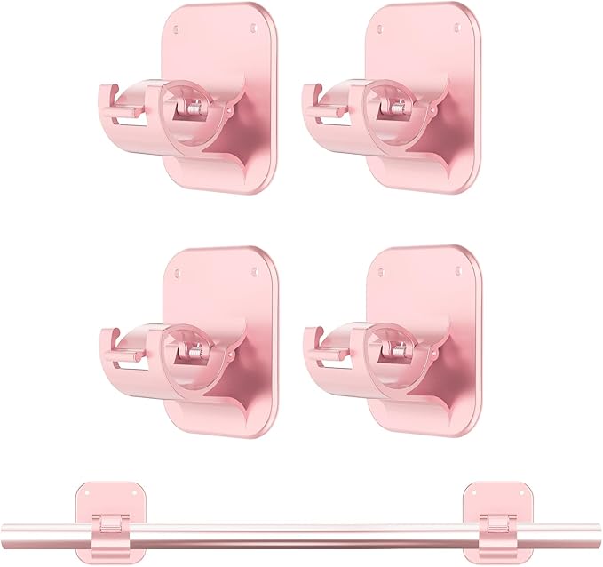Adhesive Curtain Rods No Drilling Holder, No Drill Curtain Rod Brackets by Unknown