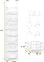 7 Tier Hanging Closet Organizer and Storage, Foldable Wire Closet Shelving - Image 3