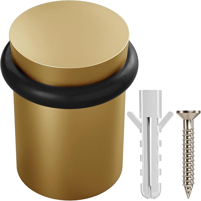 NYCO - Floor Door Stopper Chrome Door Stop - Classy Solid Steel Modern Heavy by NYCO+Architectural+Hardware