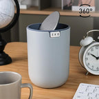 EKO Mini Desk Trash Can with Swing-Top Lid 0.4 Gallon Small Table Round - Image 5
