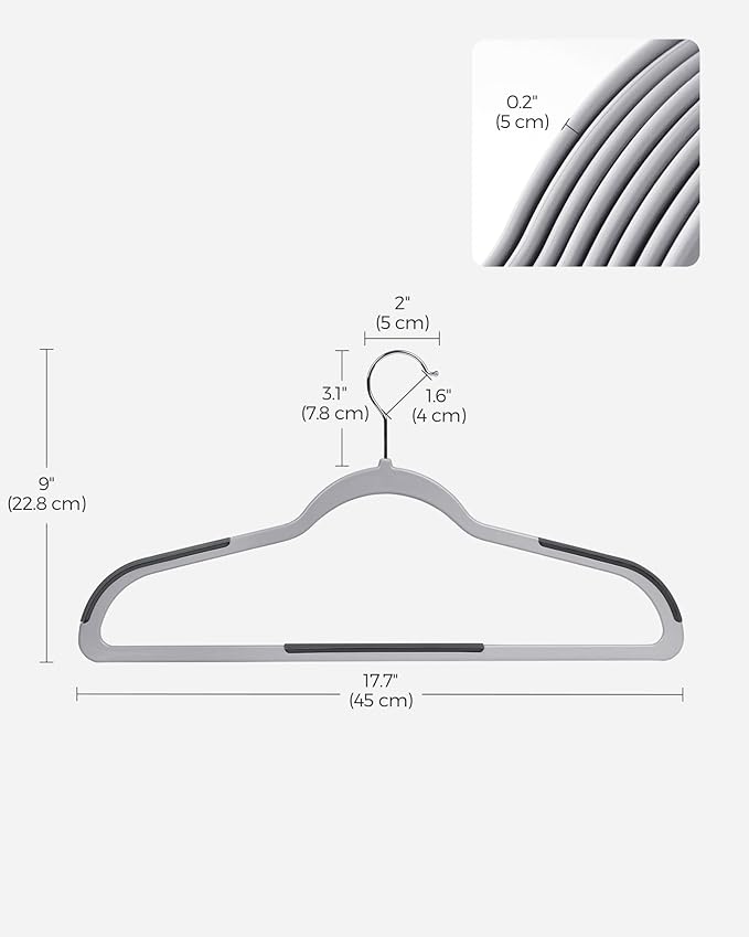 SONGMICS Clothes Hangers, Space-Saving, Light Gray and Dark Gray UCRF50G - Image 6