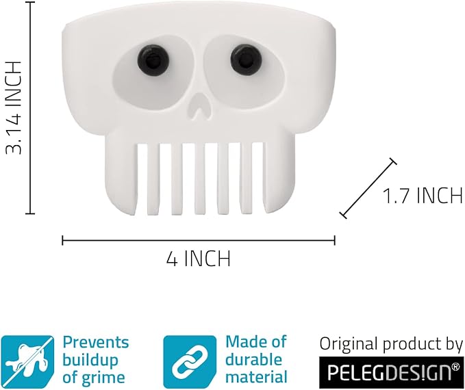 PELEG DESIGN Brain Drain White Skull Sponge Holder - Image 6