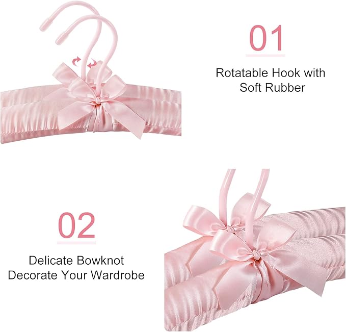 TOPIA HANGER Padded Hangers for Women Clothing, 17-inch Satin Hangers 10 Pack - Image 3