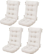 SERWALL HDPE Outdoor Rocking Chair Cushion Set of 4, Memory Foam Cushion Beige by SERWALL