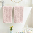 Artoid Mode 4 Pcs Pink 3D Rabbit Jacquard Easter Hand Towels - Image 3