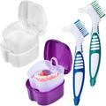 2 Pack Denture Bath Case Cup Box Holder Storage Container by KISEER