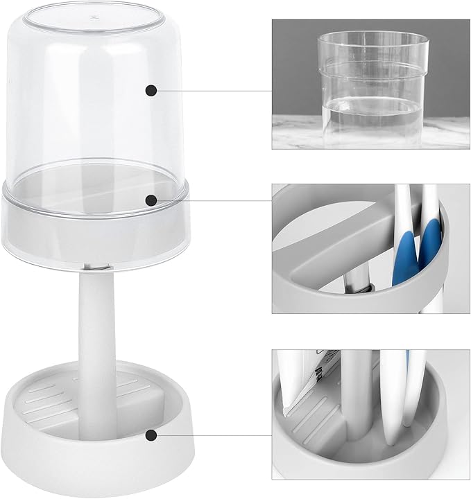Covered Toothbrush Holder with Cup - Image 4