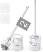 BOOMJOY Toilet Bowl Brush and Holder, 2 Pack Toilet Brush and Holder Set by BOOMJOY