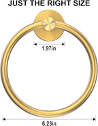 SetSail Towel Holder for Bathroom Wall Screw-in Gold Towel Ring Stainless Steel - Image 5