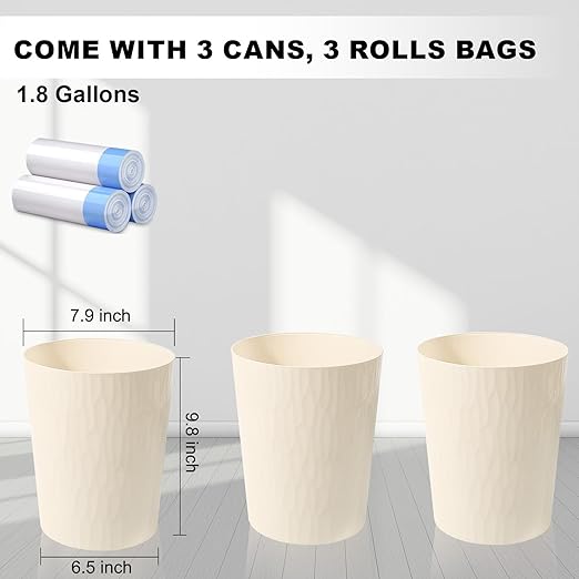 UUJOLY Small Trash Can Wastebasket Garbage Can Container Bins - Image 2