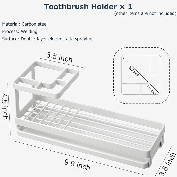 MYITYARD Toothbrush Holders for Bathrooms, 4 Slots Rustproof Metal Tooth - Image 2