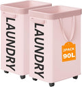 2 Pack Rolling Laundry Basket by Optish
