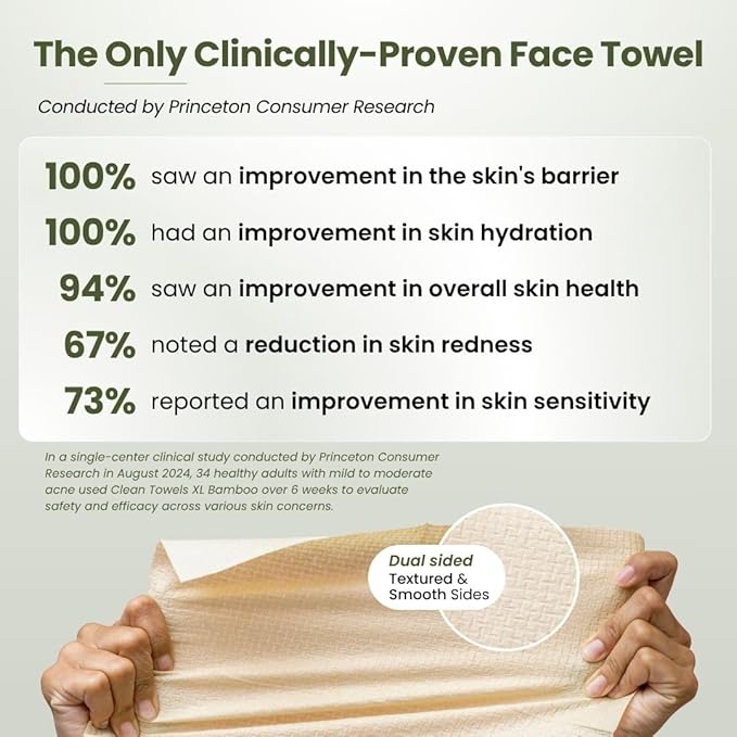 Clean Skin Club Bamboo Viscose Clean Towels® XL 100% USDA Biobased Face Towel - Image 2