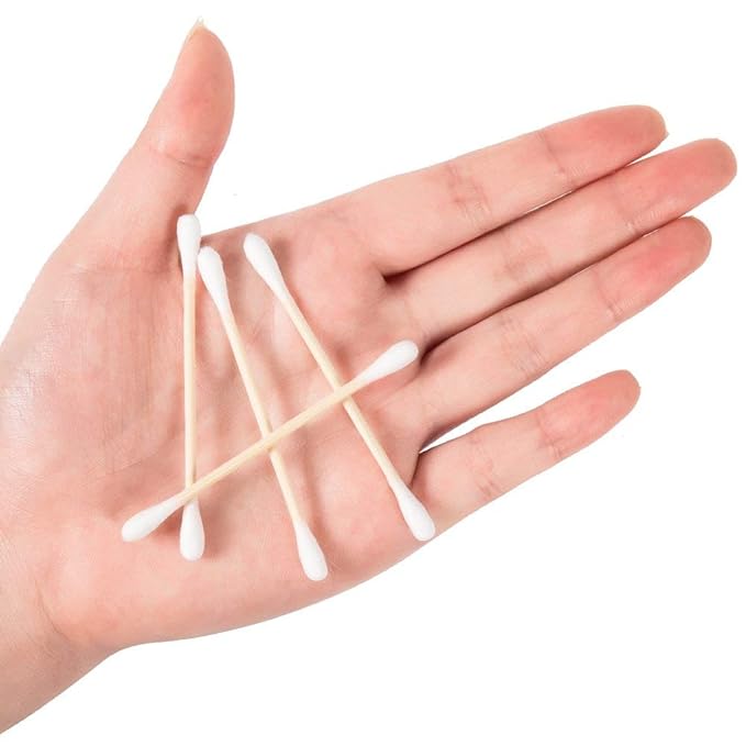 500 Count Cotton Swabs with Strong Bamboo Sticks by Xumzee, Pure Natural Cotton - Image 2