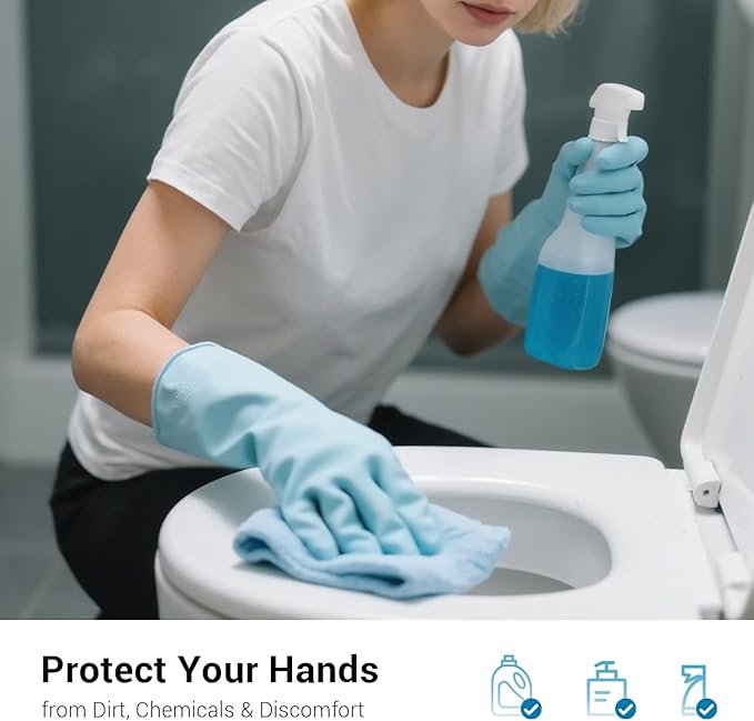 ThxToms 4 Pairs Reusable Rubber Gloves, 10mil Thick Heavy Duty Dishwashing & - Image 9