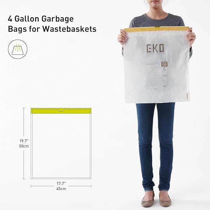 EKO 4 Gallon / 10-15 Liter, Extra-Strong Unscented Garbage Bags, Easy-Dispense - Image 9