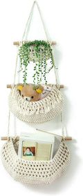 Hanging Fruit Basket, 3 Tier Over The Door Organizer, Handmade Woven Cotton by horpait