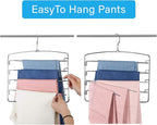 FeeraHozer Pants Hangers Space Saving 3 Pack No Slip 5 Layers Multi Functional - Image 4