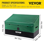 VEVOR Outdoor Storage Box, 100 Gallon Waterproof PE Tarpaulin Deck Box w/Galvanized Frame, All-Weather Protection & Portable, for Camping, Garden, Poolside, and Yard, Black & Green - Image 7