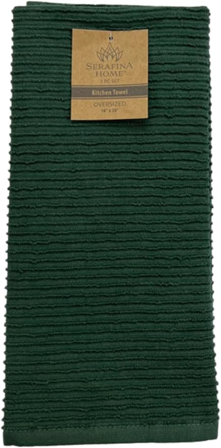Serafina Home Dark Green Kitchen Hand Dish Towels: 100% Cotton Cloth Soft - Image 6