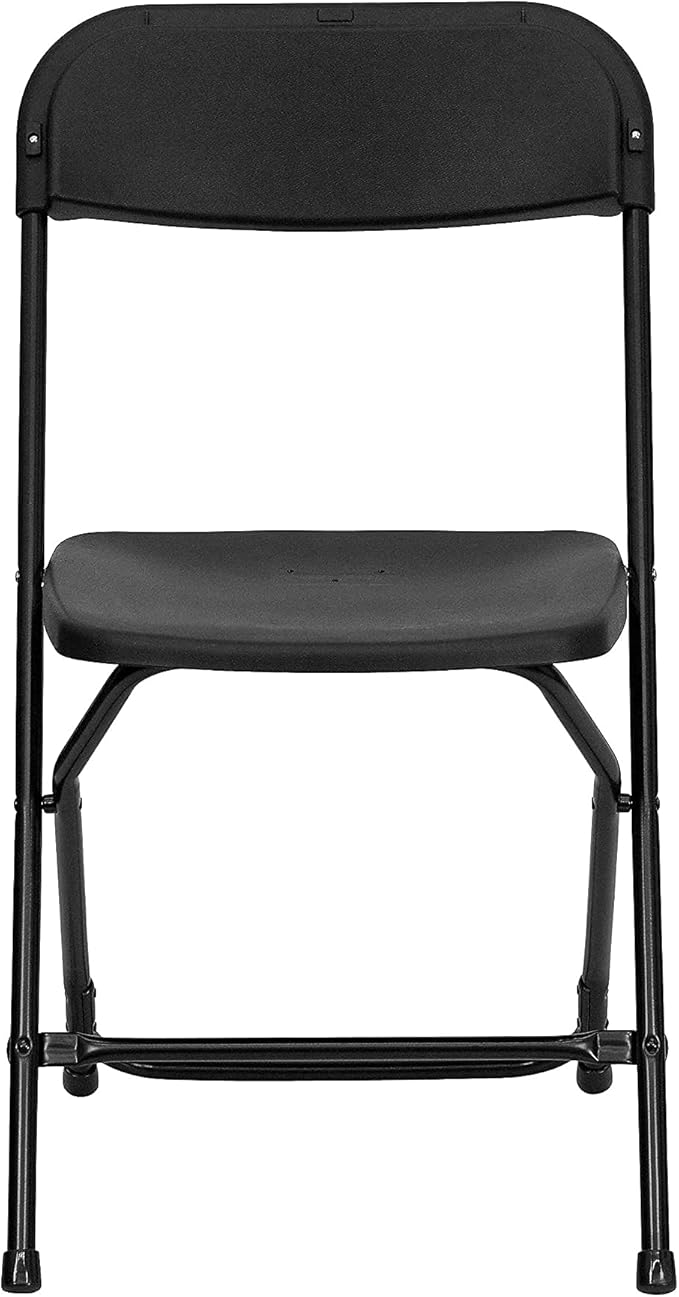 Flash Furniture Hercules Series Plastic Folding Chair - Black - 650LB Weight Capacity Comfortable Event Chair - Lightweight Folding Chair by FlashFurniture