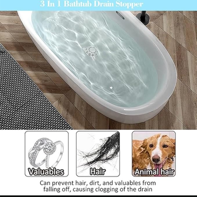 3-in-1 Bathtub Drain Stopper - Image 2
