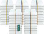 Bar Mop Blue & Gold Stripe 10 lbs 16x19 Pack of 60, 100% Cotton Double Stitched by TOALLA