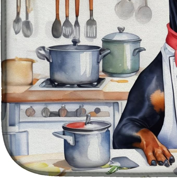 Caroline's Treasures DAC6240DDM Doberman Pinscher The Chef Dish Drying Mat - Image 4