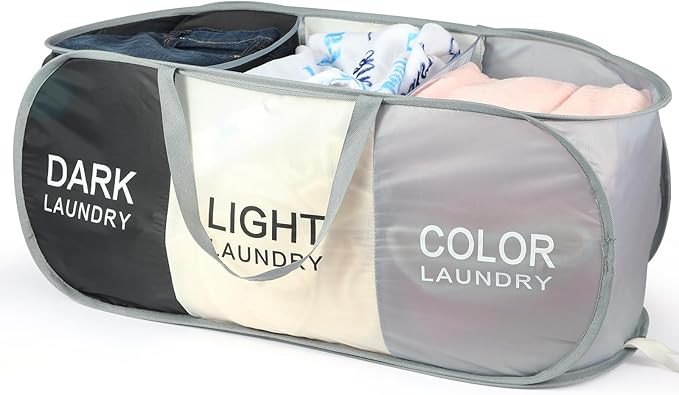 Seefoo 3-Section Foldable Hamper by Unknown