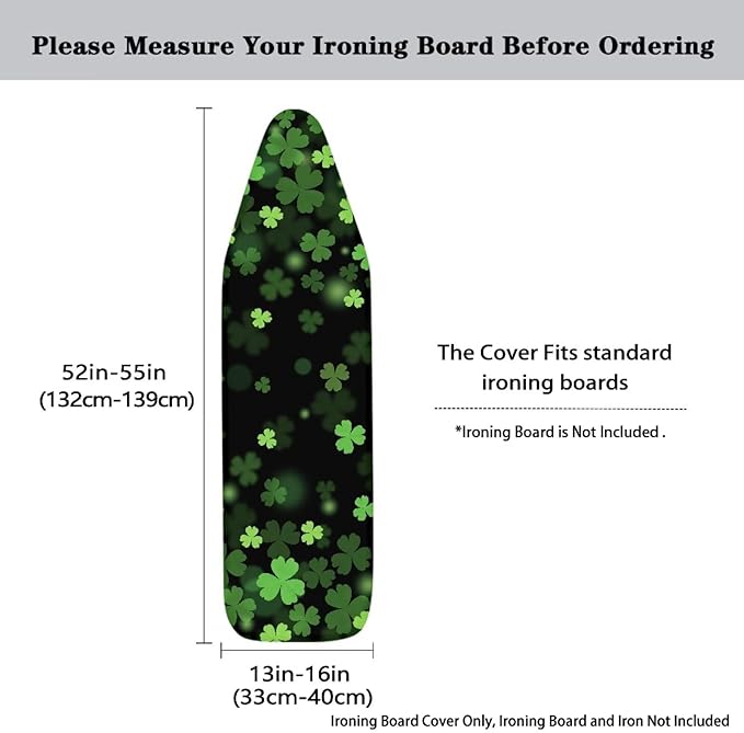Green Leaves Ironing Board Cover Universal Iron Board Covers Heavy Duty Padded - Image 5