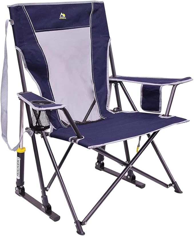 GCI Outdoor Comfort Pro Rocker Collapsible Rocking Chair & Outdoor Camping Chair, Indigo Blue by GCIOUTDOOR