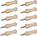 10 Pcs Screw Fixed Solid Wood Hooks, Natural Wooden Clothes Hooks Wall Mounted by Svaitend