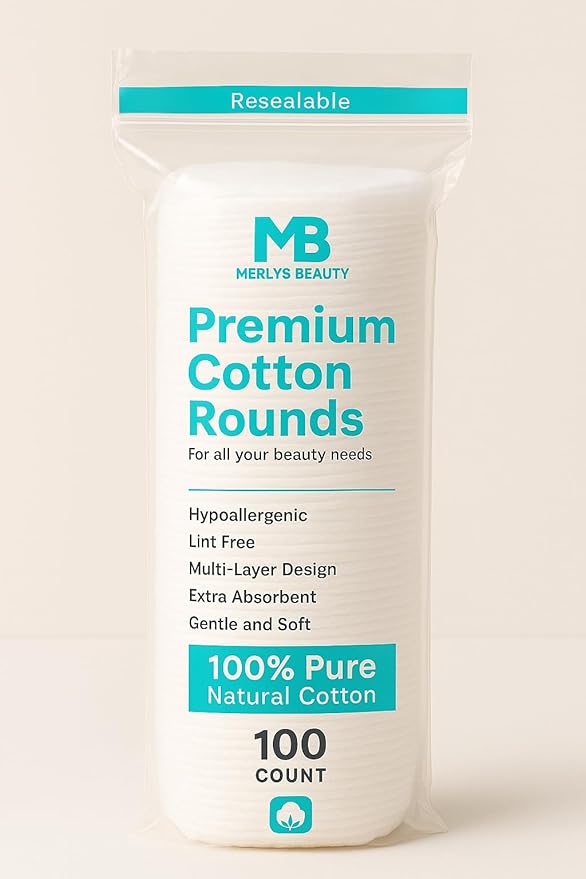Premium Cotton Rounds, 100% Pure Natural Cotton, Hypoallergenic, Lint Free - Image 2