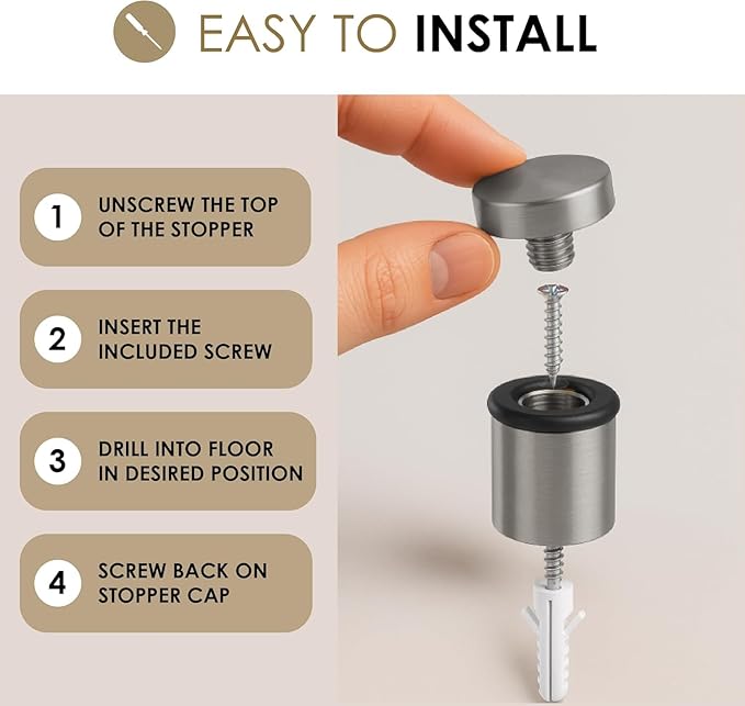 Mega Handles Floor Door Stopper, Quickly Installed Wall Protector, Wall - Image 4
