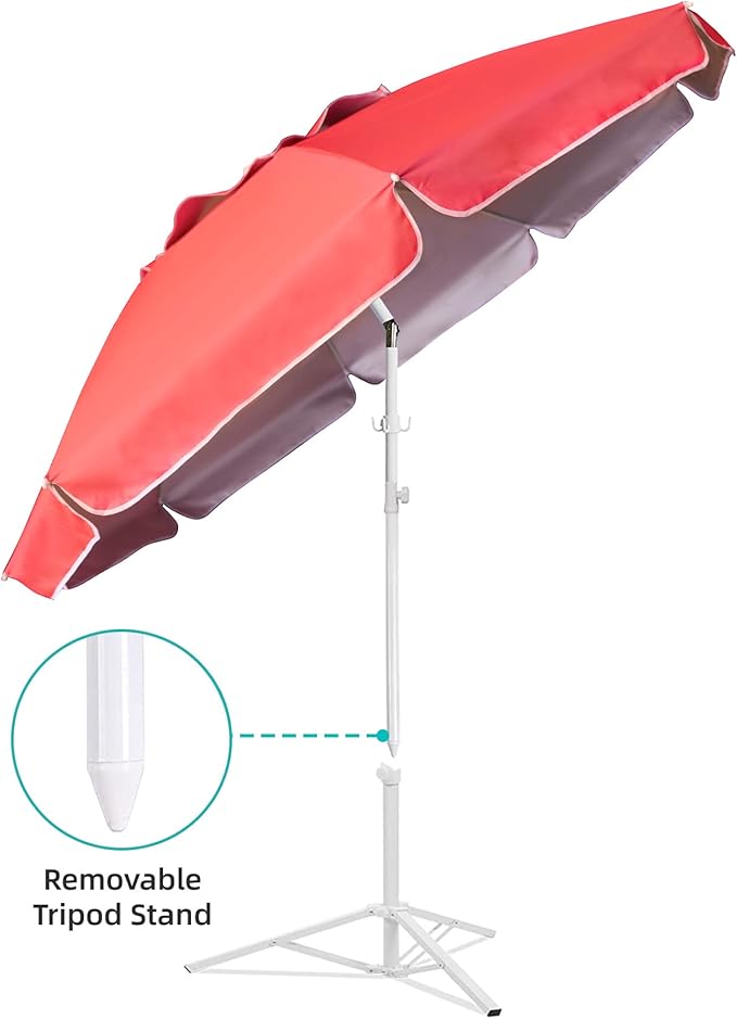 AMMSUN Shade Umbrella, Premium Portable Umbrella with Stand, 6.5ft Lightweight Free Standing Canopy for Sporting Games, Adjustable Instant Sun Protection and Easy to Carry, Pink - Image 5