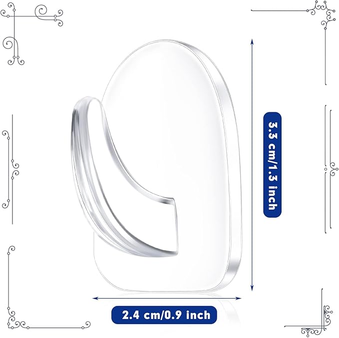 Queekay 30 Pieces Clear Adhesive Wall Hooks - Image 2