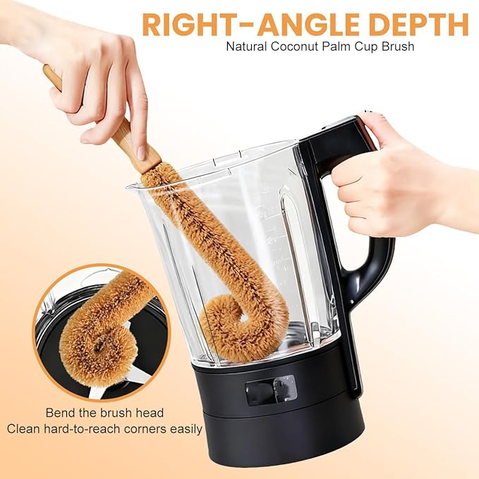 1Pcs Coconut Fibre Brush with Natural Wooden Handle Hangable Kitchen - Image 7