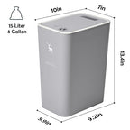 XPIY Trash Can with Lid, 2 Pack 4 Gallons/15 Liters Garbage Can with Press Top - Image 3