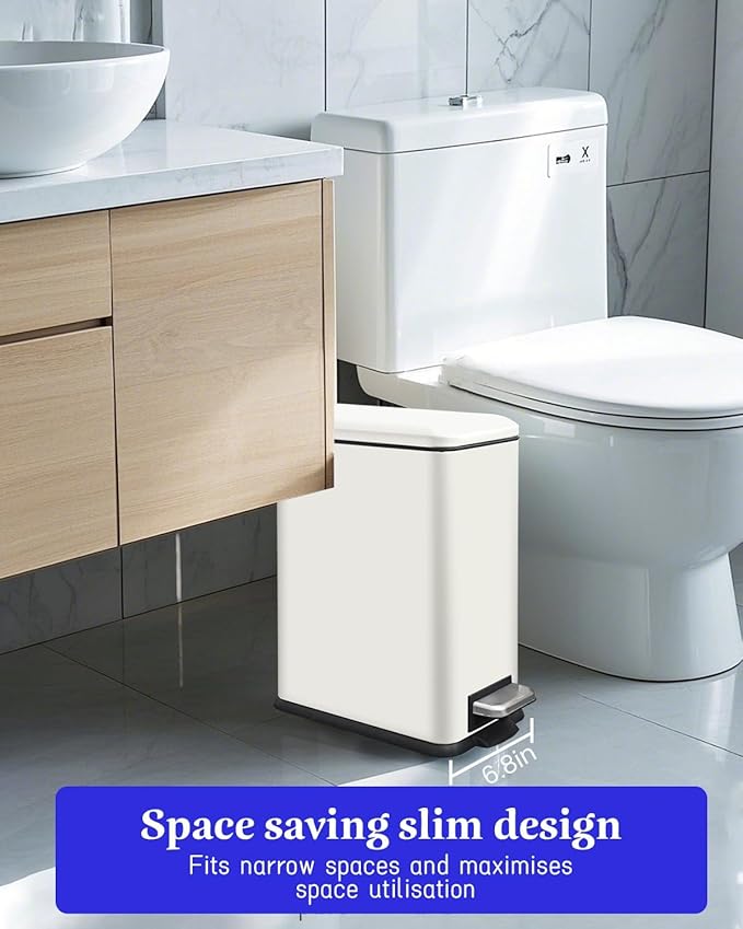 JM.YIPENG Bathroom Rubbish Bin, 5 Litre Cosmetic Bin, Small Waste Bin - Image 2