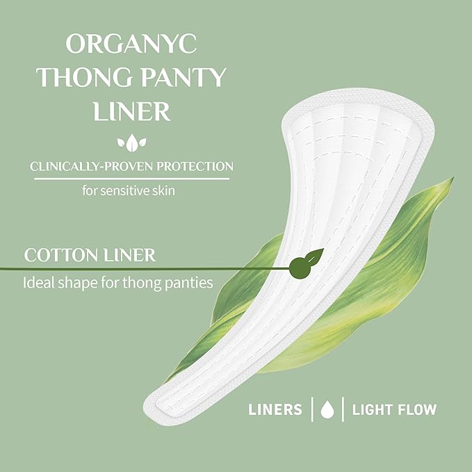 Organyc 100% Certified Organic Cotton Inside and Out Tanga Thong Panty Liners - Image 2