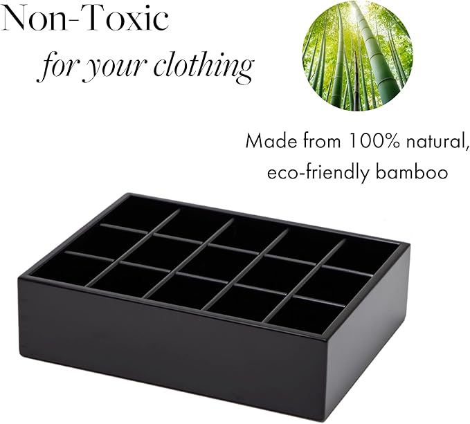 GOBAM Bamboo Closet Drawer Organizer, 15 Compartments - Image 5