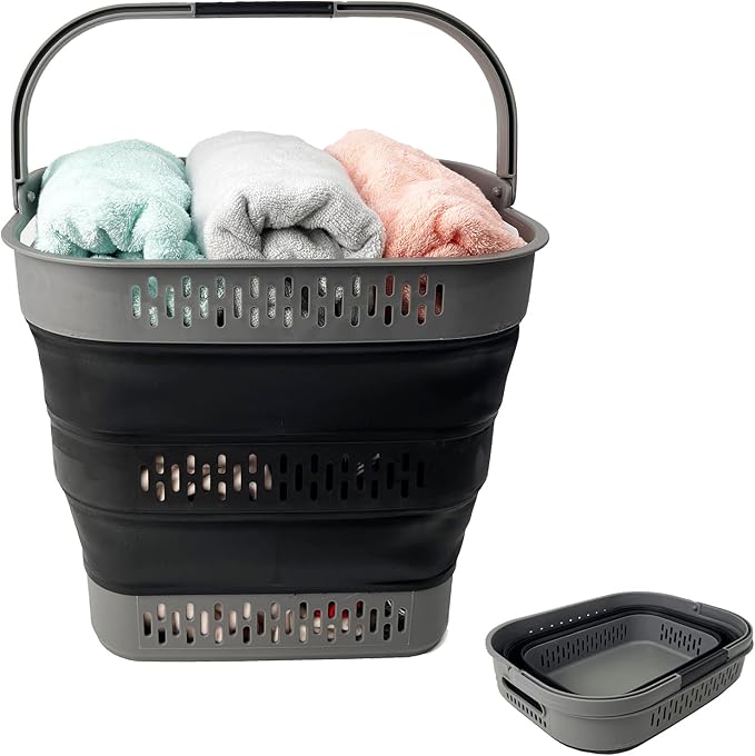 SAMMART 38L Collapsible Plastic Laundry Basket by SAMMART