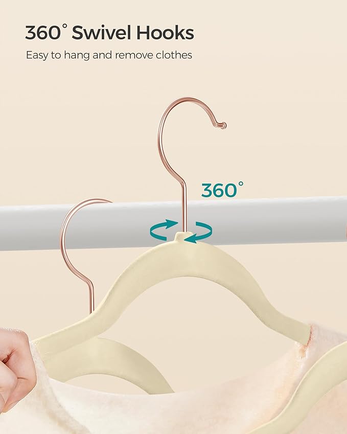 SONGMICS Slim Velvet Hangers, Non-Slip Clothes Hangers - Image 6