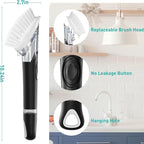 Soap Dispensing Dish Brush, Dish Scrub Brush - Image 2