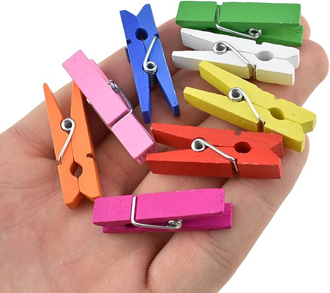 HAHIYO Colorful Wooden Clothes Pins Clothespins Small Do NOT Fall Apart 1.38 by HAHIYO