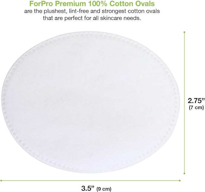 ForPro Premium 100% Cotton Ovals, Ultra-Plush Extra-Absorbent Lint-Free 3" - Image 2