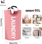WOOHA 95L Large laundry basket, Collapsible laundry hamper, Tall Clothes - Image 7