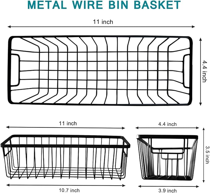 SheeChung Farmhouse Metal Wire Bin Basket - Image 2